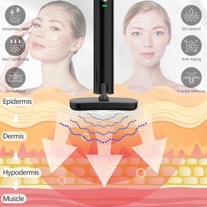 Fxtiaa Led-Light-Therapy, 7 Color Face Skincare Wand with Facial Massager LED Face Skin Rejuvenation for Face & Neck & Eye Skincare Equipment Red Light Wand - Image 3